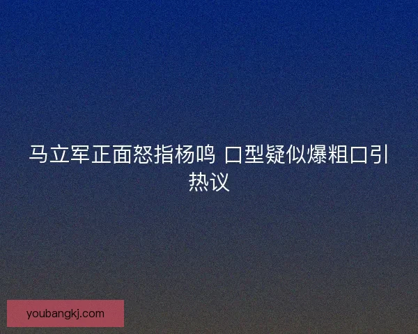 马立军正面怒指杨鸣 口型疑似爆粗口引热议