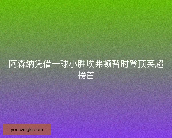 阿森纳凭借一球小胜埃弗顿暂时登顶英超榜首